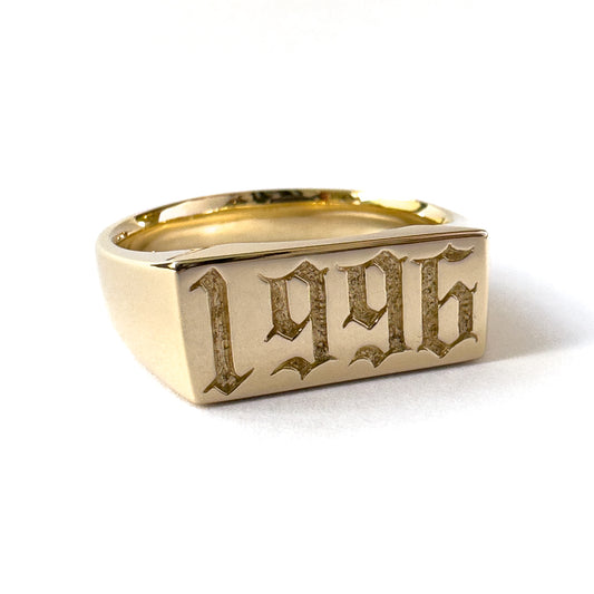 Custom Year Signet Gold