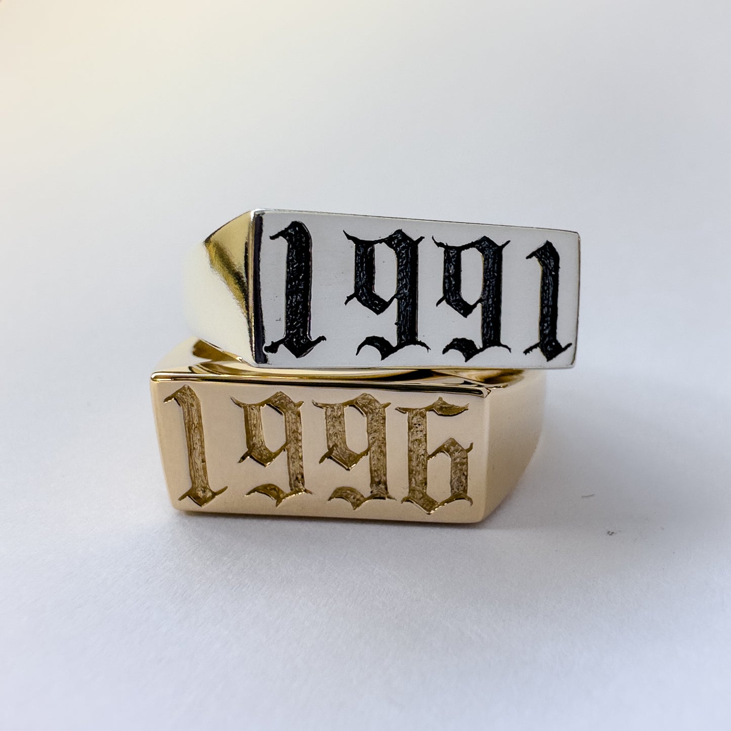 Custom Year Signet Gold