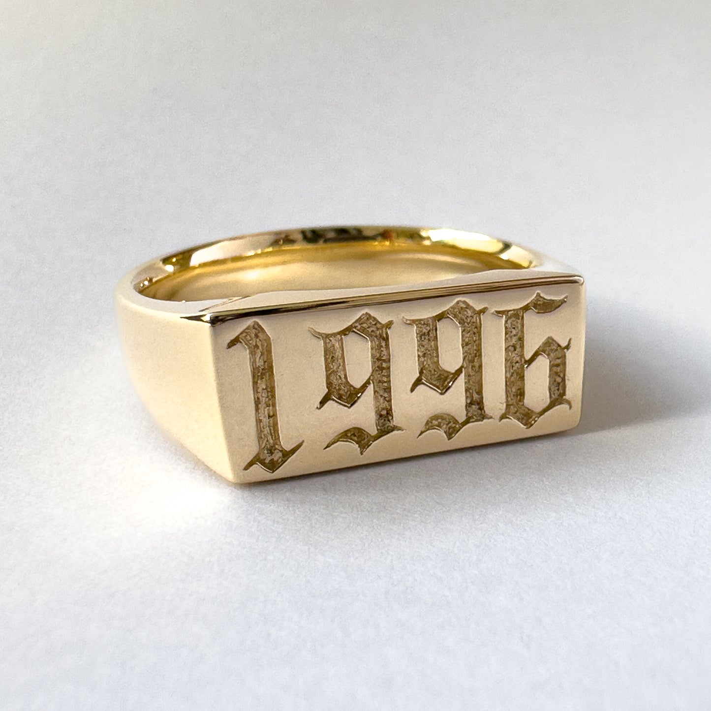 Custom Year Signet Gold